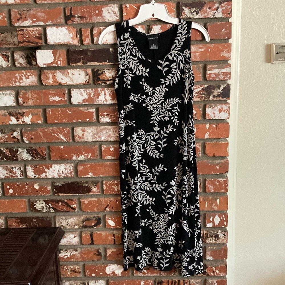 Citiknits Black Print Sleeveless Summer Dress S